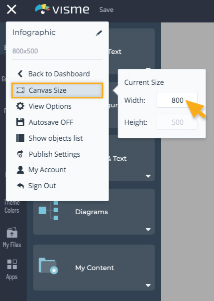 infographic canvas size