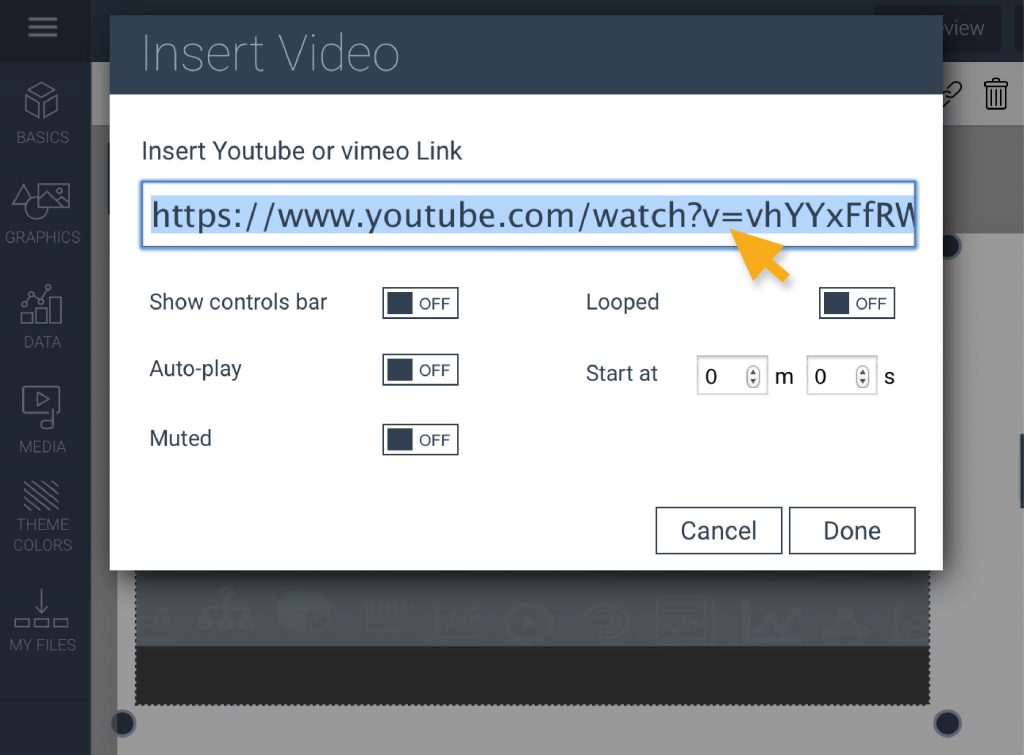 VideoRemoveDeleteHighlightLinkN Visme