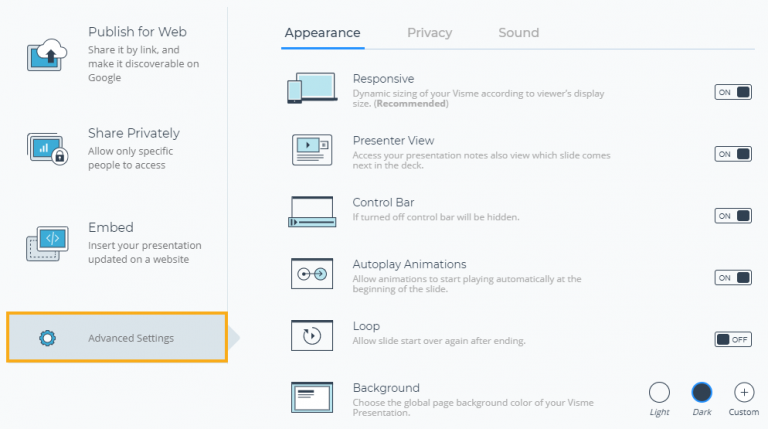 advanced-settings-page | Visme Help Center